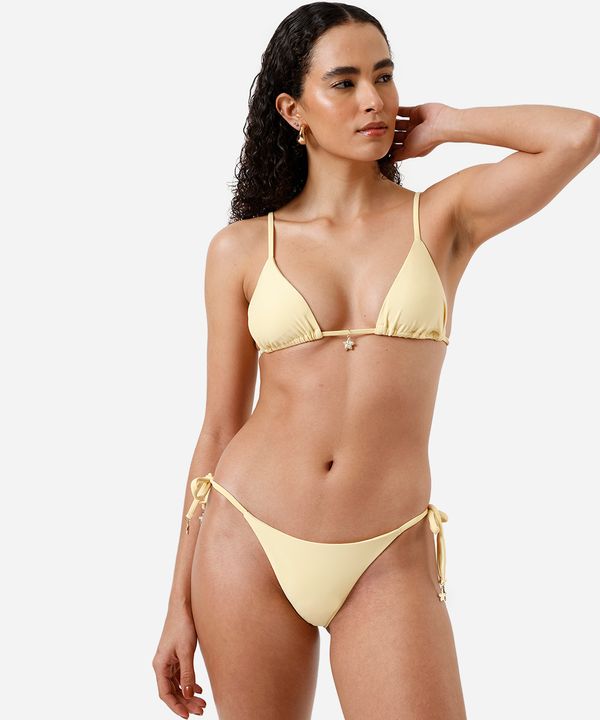 biquíni calcinha tanga de amarração amarelo P