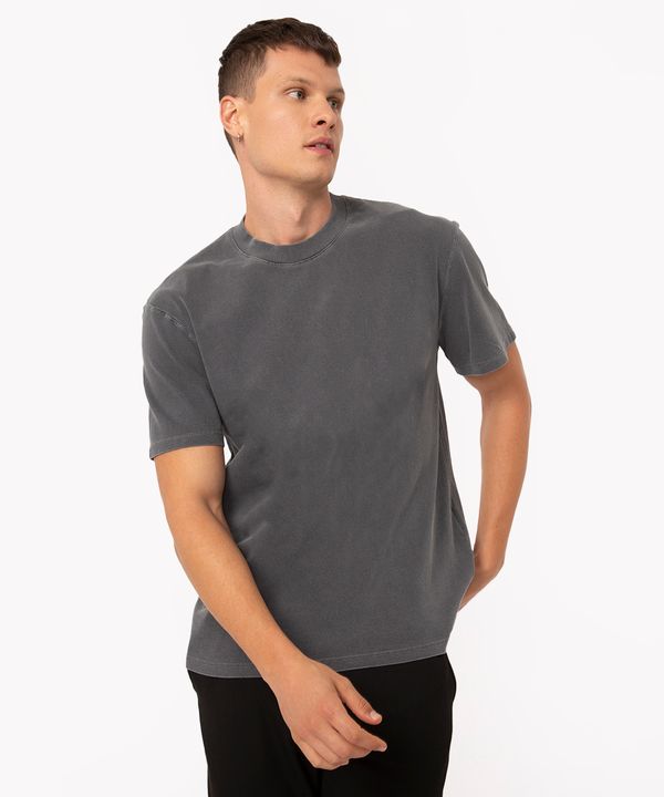 camiseta de algodão relaxed manga curta preto PP