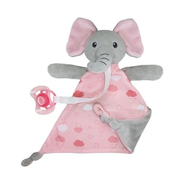 Naninha Com Prendedor de Chupeta Buba Elefante Rosa Único