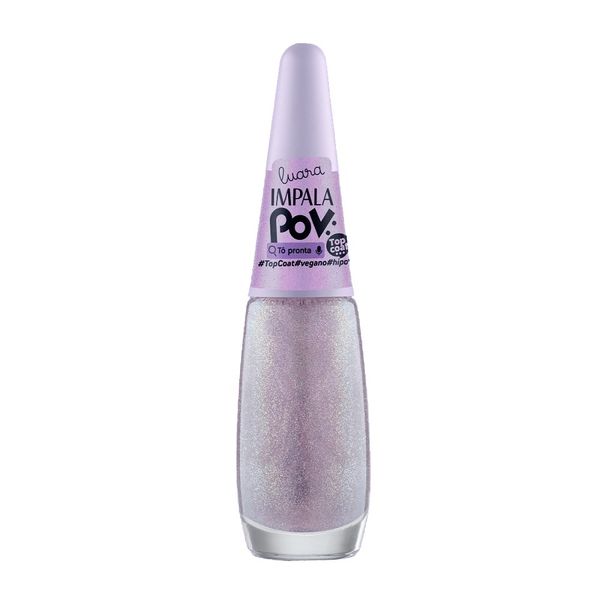 Esmalte Top Coat Glitter Impala POV Tô Pronta 7,5ml
