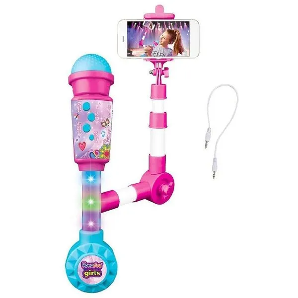 Kit Influencer Microfone e Selfie com Luz e Som Instrumento Musical Infantil Homeplay Kit Influencer Microfone e Selfie com Luz e Som Infantil Homeplay