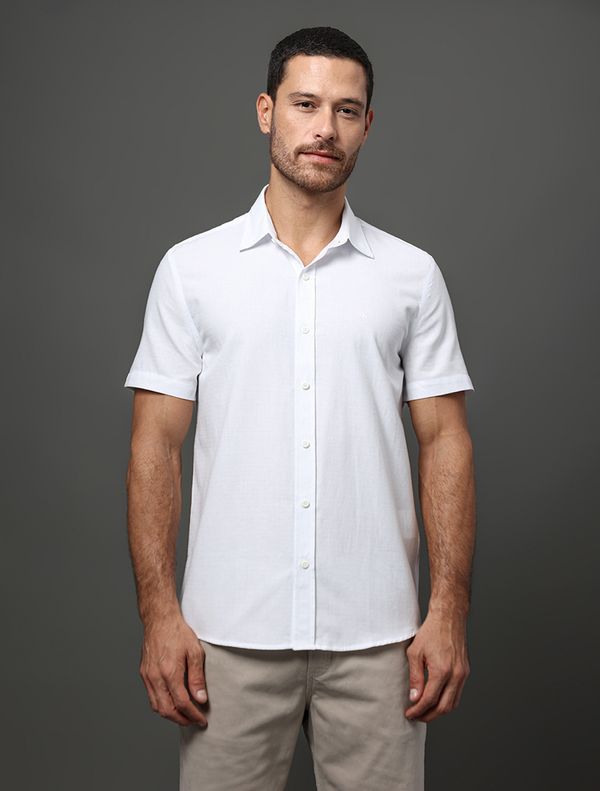 Camisa Masculina Chevron Calvin Klein Jeans - Branco Camisa Masculina Chevron Calvin Klein Jeans Branco Gg