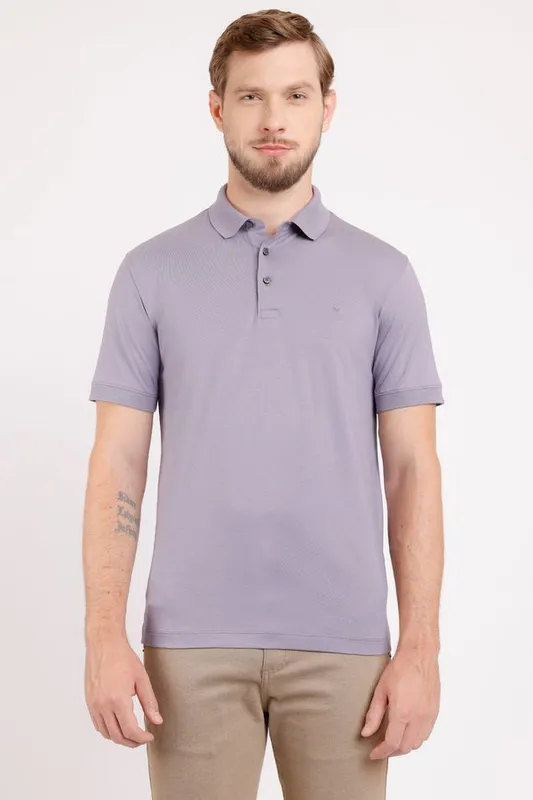Polo Manga Curta Pima Surton Retilínea Lilás Jacaranda - XGG
