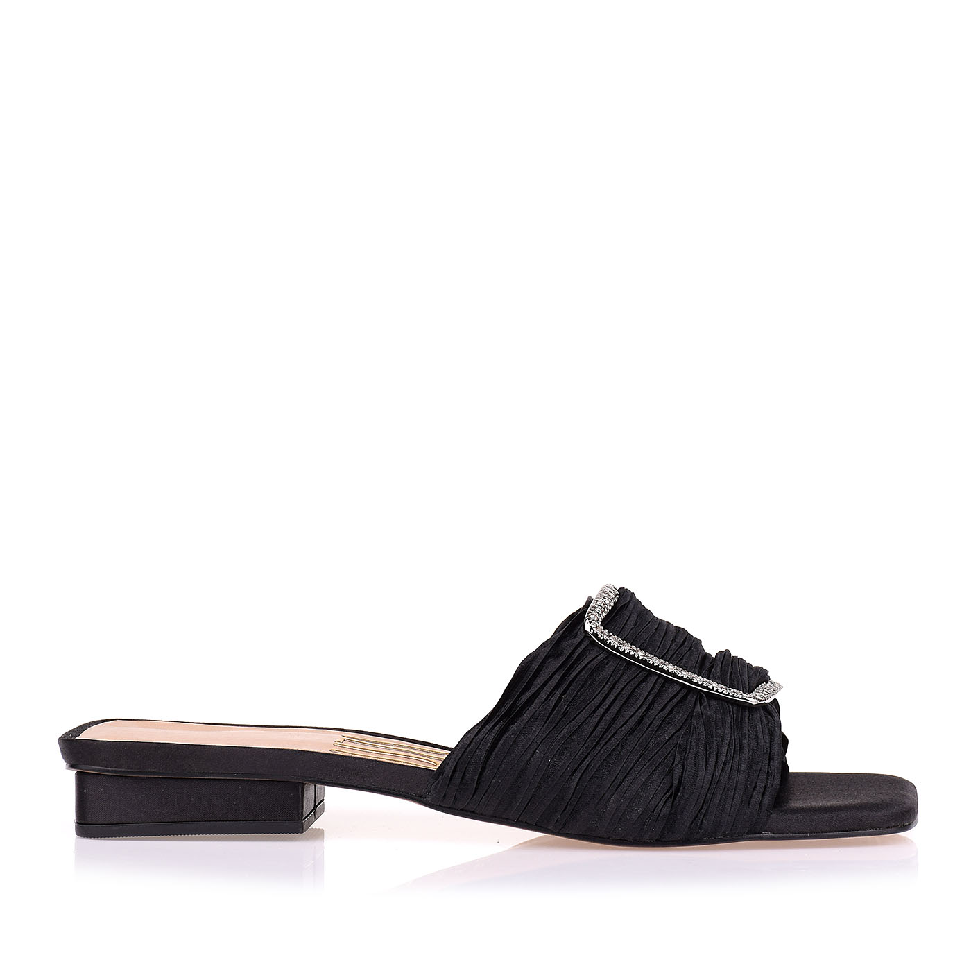 Flat Salto Baixo Pliss Black