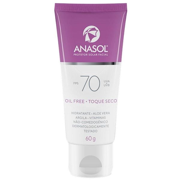 Anasol Protetor Solar Facial FPS 70 Toque Seco 60g