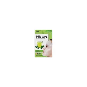 Máscara Facial de Algodão K-Beauty Chá Verde 20ml Kiss Ny Máscara facial Kiss New York Chá verde 20ml