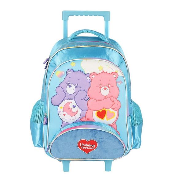 Mochila de Rodinhas Com Alça Luxcel Ursinhos Carinhosos Azul Único