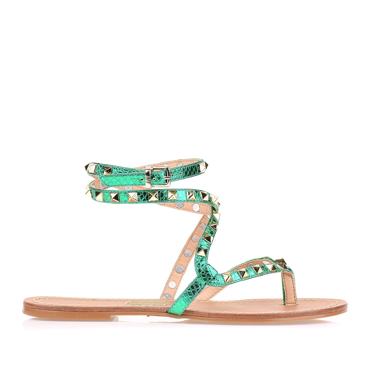 Rasteira Metal Serpente Verde