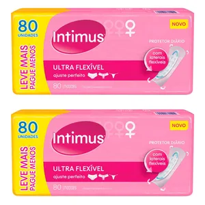 Kit com 2 Unidades de Protetor Diário Intimus Ultra Flexível sem Abas sem Perfume 80 Unidades cada