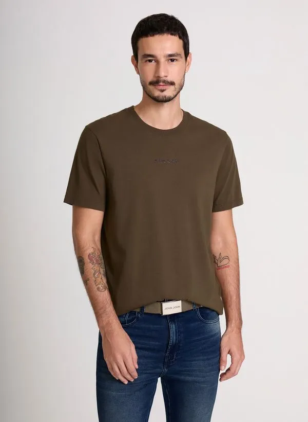 Camiseta Regular Fit Clean Militar John John Masculina PP