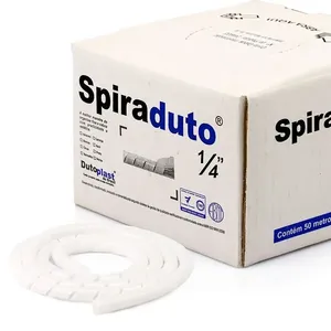 Organizador de Fios e Cabos Espiral 1/4 Branco 4 metros