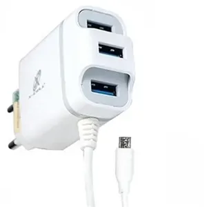 Carregador Ultra Rápido 4.1a 3 Entradas USB Conexão Micro USB/ V8 Branco XCUR13/ XCV8UR13 - X-cell