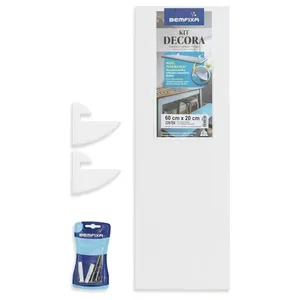 Prateleira Suspensa Bemfixa 60x20cm com Suportes e Kit de Fixação Branca 9605