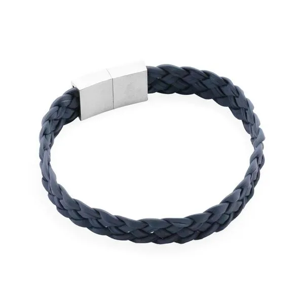 Pulseira Vicent de Couro Azul Claro Pulseira Vicent de Couro Azul M