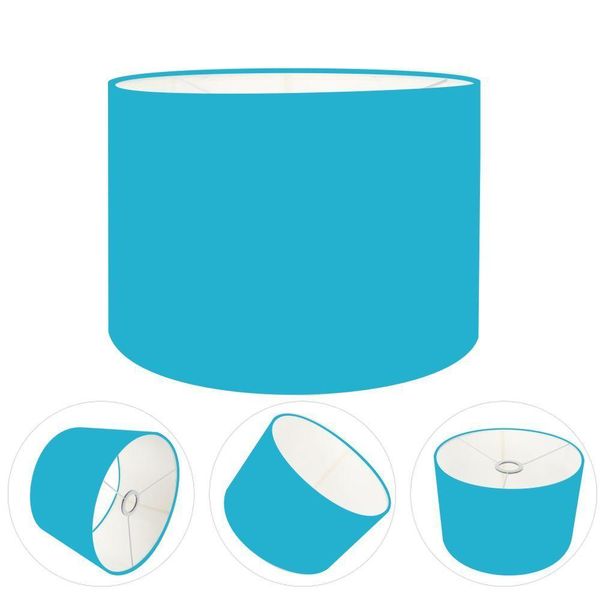 Cúpula Abajur Cilíndrica Cp-7022 ø45x30cm Azul Turquesa