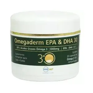 Omegaderm EPA e DHA Cães e Gatos Inovet 1000mg: 30 cápsulas