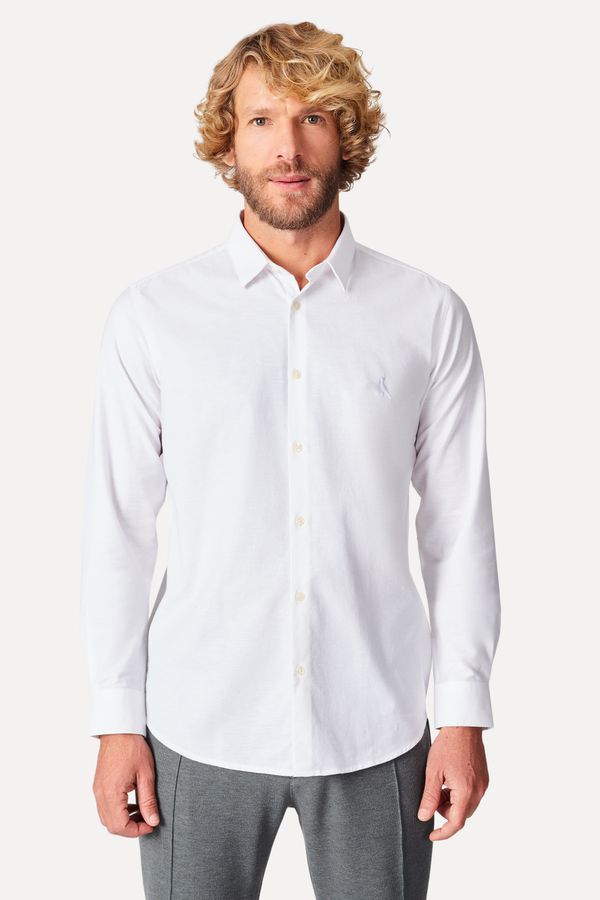 Camisa Ml Oxford Enxuto Conforto Branco - P