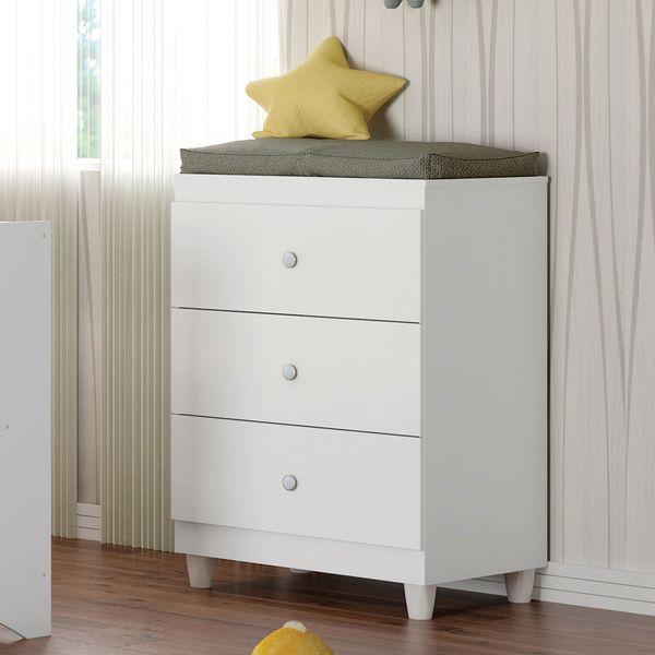 Cômoda Infantil 3 Gavetas Gutti Flex Color Branco