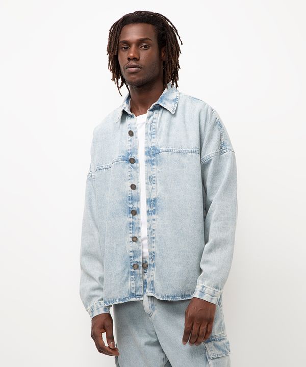 jaqueta jeans oversized azul GG
