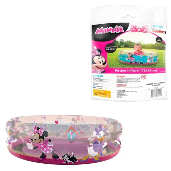 Piscina Infantil Inflável - Minnie - 70 Litros - Etilux