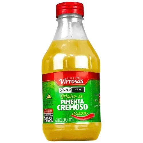 Molho De Pimenta Cremoso Virrosas Suave 200ml