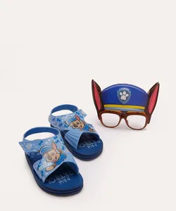 sandália grendene infantil com brinde patrulha canina azul 22