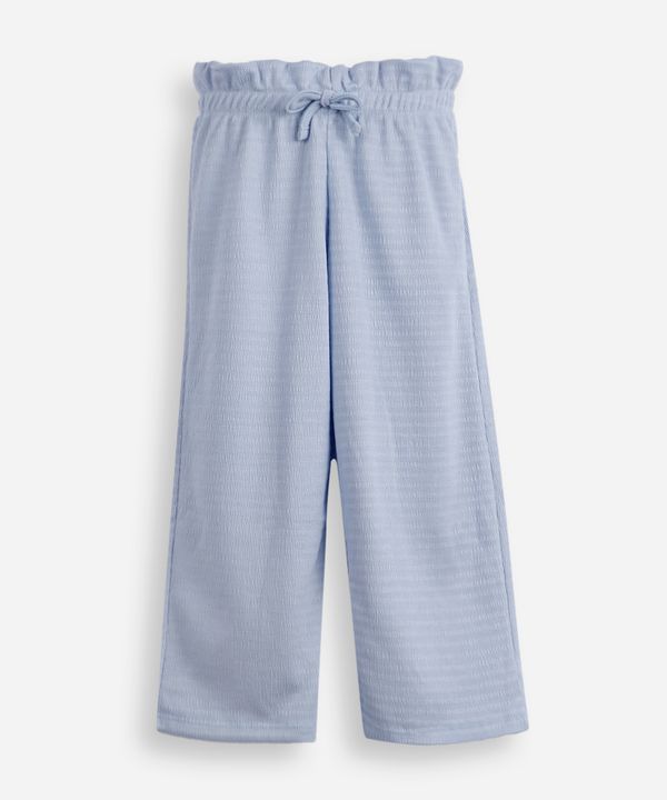 calça reta infantil cós elástico texturizada azul 10