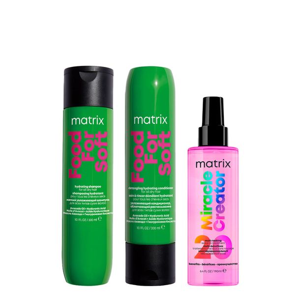 Kit Matrix Food For Soft - 2 Produtos + Miracle Creator Leave-In 200ml Kit