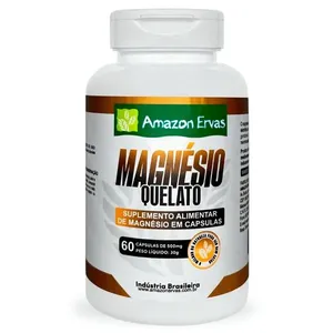 Magnésio Quelato 500mg 60 Cápsulas Amazon Ervas
