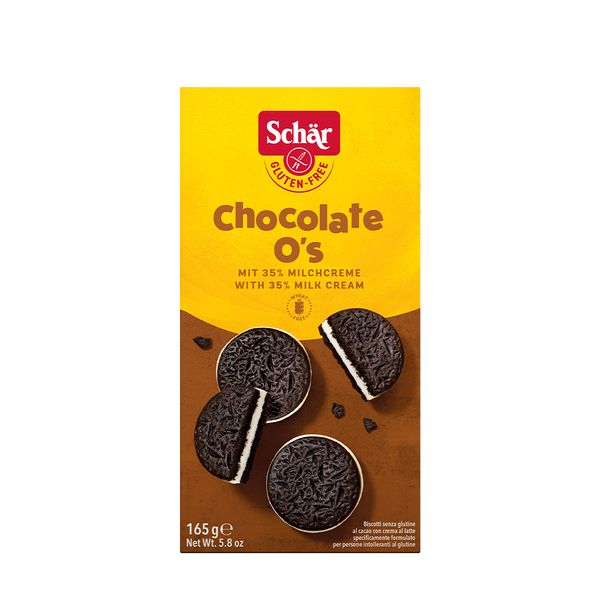 Biscoito Schar De Chocolate Recheado E Creme De Leite Sem Glúten 165g