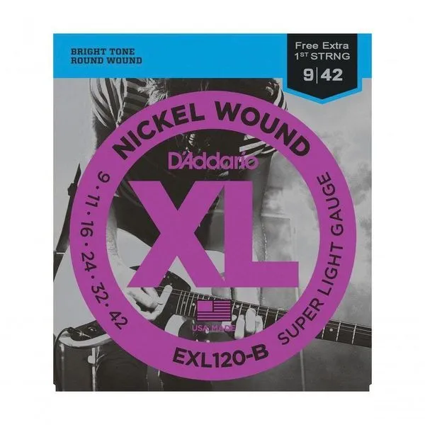 Encordoamento Para Guitarra - Exl120-b 6 Cordas Super Light - Corda Mi Extra