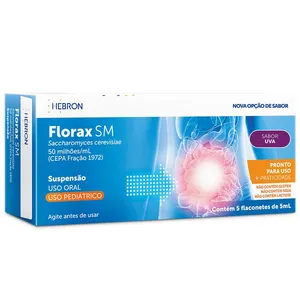 Florax SM Pediátrico 50 milhões/ml Sabor Uva Suspensão Oral 5 Flaconetes 5ml