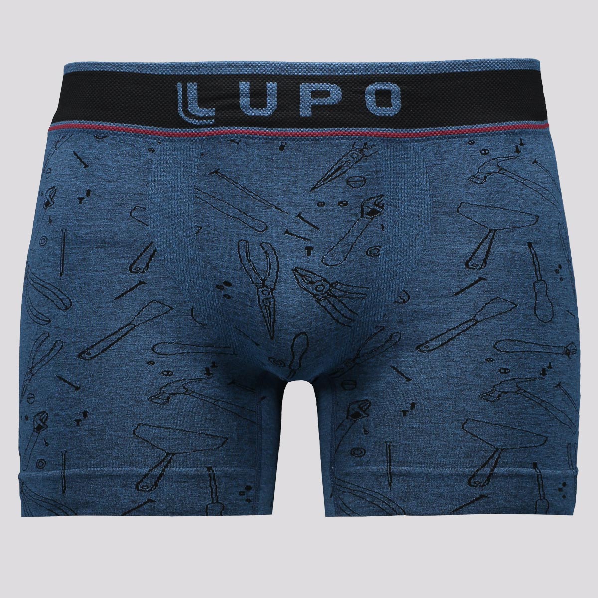 Cueca Boxer Lupo Sem Costura Azul Grafitt