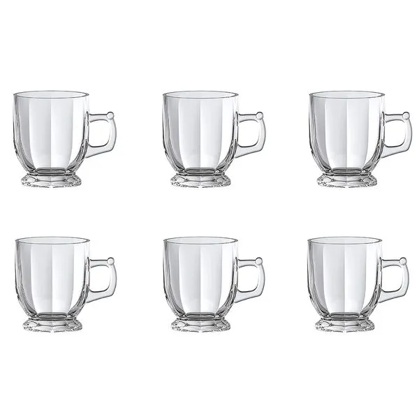 Conjunto de Xícaras Chá 160ml Astra Vidro Transparente 6 Peças JGCH056TR - Hauskraft