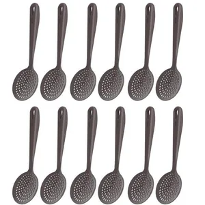 Kit 12 Espumadeiras para Cozinha Fritura Escumadeiras Cinzas Nylon Utensílios Culinários