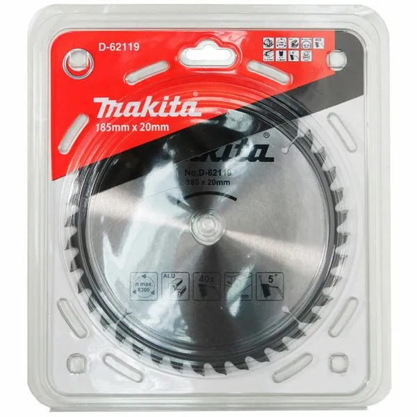 Disco de Serra Makita para Alumínio 185mm x 20mm x 40T D-62119 (MP) Disco de Serra Makita para Alumà­nio 185mm x 20mm x 40T D-62119 (MP)