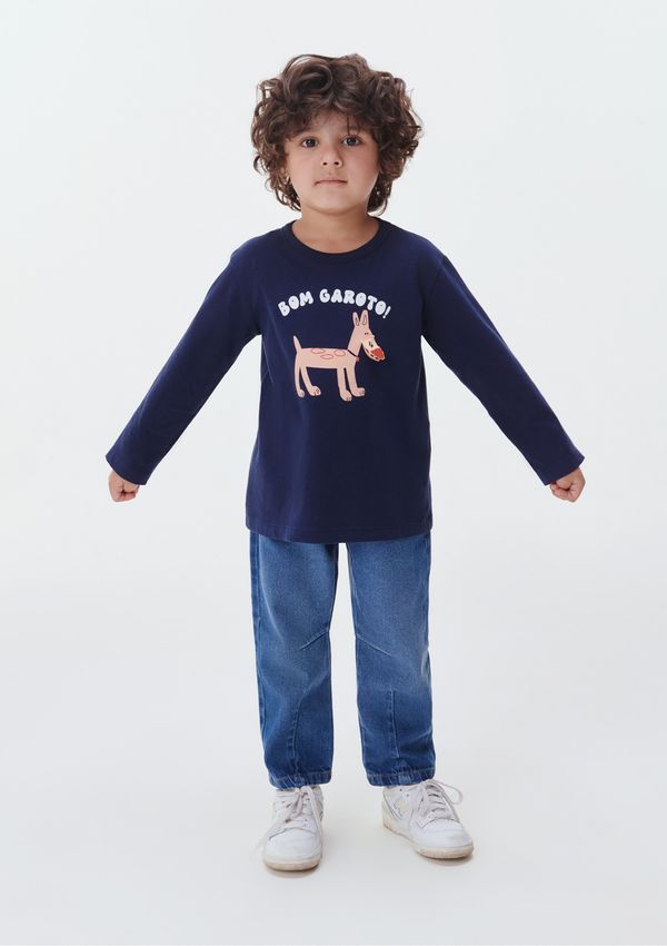 Calça Jeans Baggy Infantil Menino Toddler - Azul 002