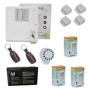 Kit Alarme Central Wi-Fi D200 7 Sensores sem Fio com Bateria 12V Bivolt Hombrus Kit Alarme Central Wi-Fi D200 7 Sensores sem Fio Bivolt Hombrus