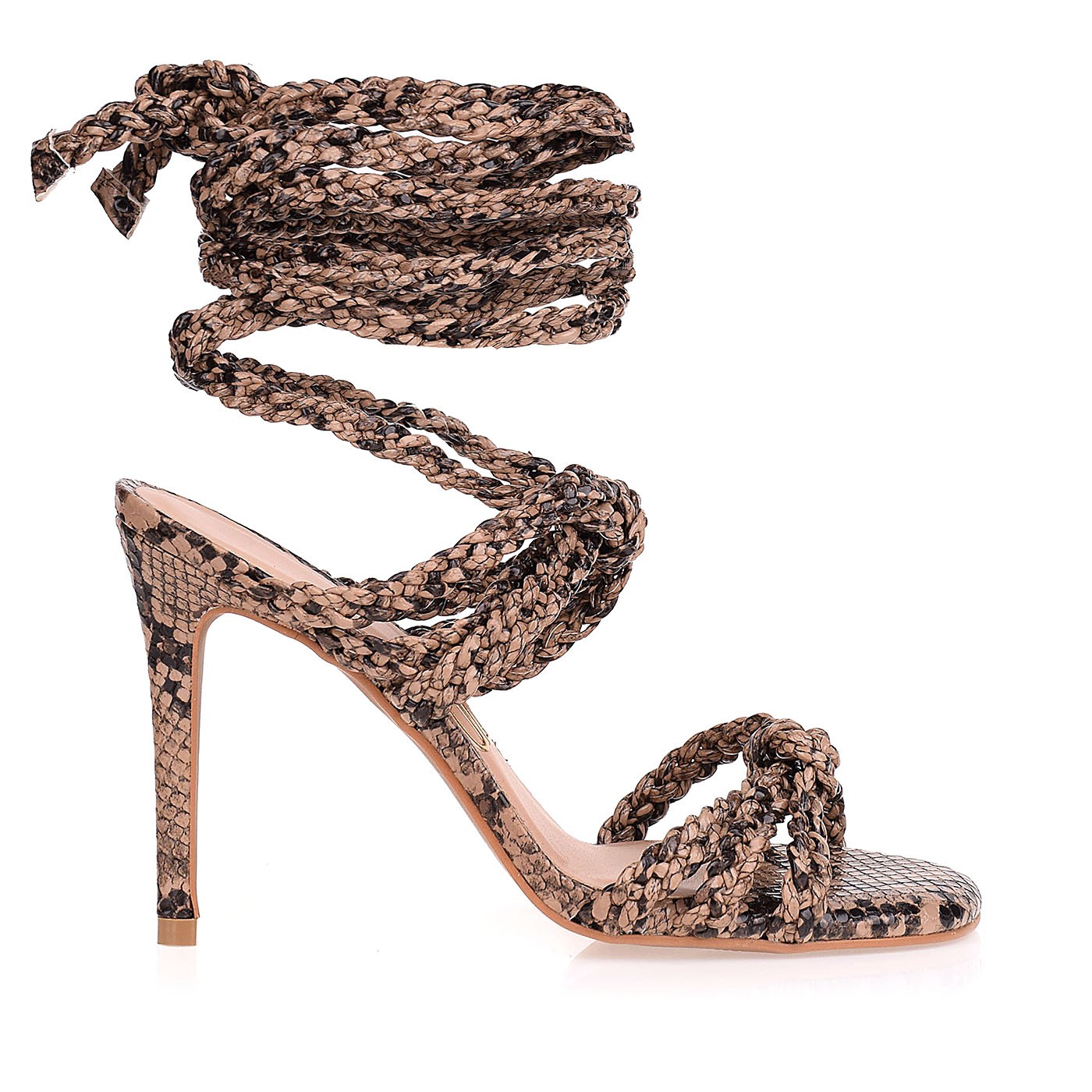 Sandália Salto Alto Anaconda Fendi