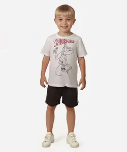 camiseta de algodão infantil homem aranha off white 5