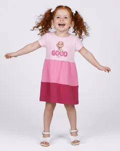 Vestido Bebê Algodão Três Marias Patrulha Canina Skye Rosa 1