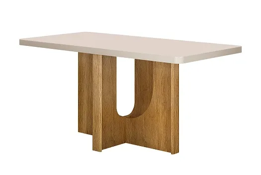 Mesa Retangular Dora Cinamomo Off White - Valdemóveis