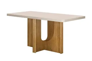 Mesa Retangular Dora Cinamomo Off White - Valdemóveis