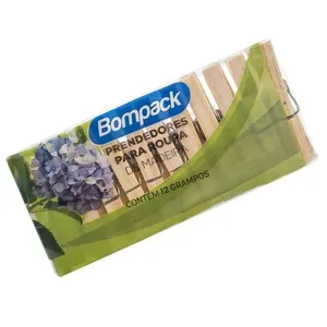 Prendedor de Roupa Bompack Madeira 12 Unidades PRENDEDOR DE ROUPA MADEIRA 12UN