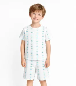 Pijama Infantil Menino Blusa E Bermuda Rovi Kids Bege 3