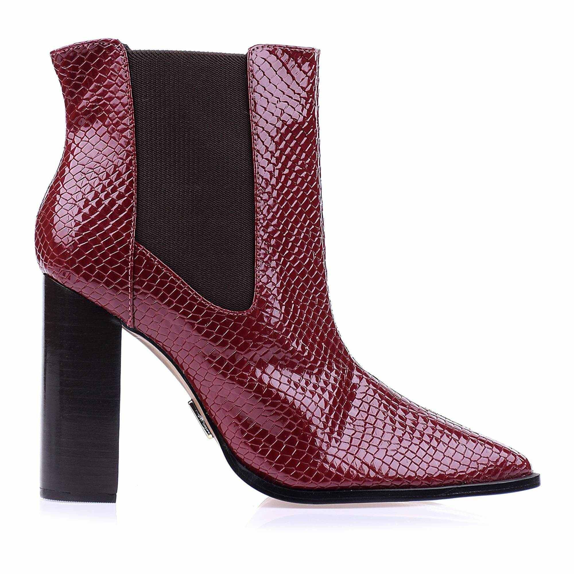 Bota Salto Alto Snake Lux Wine
