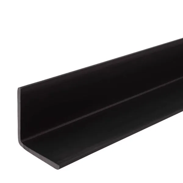 Perfil PVC Tipo L 6m Plasmeg Para Painel Ripado Preto Ébano 216x16cm (MP)