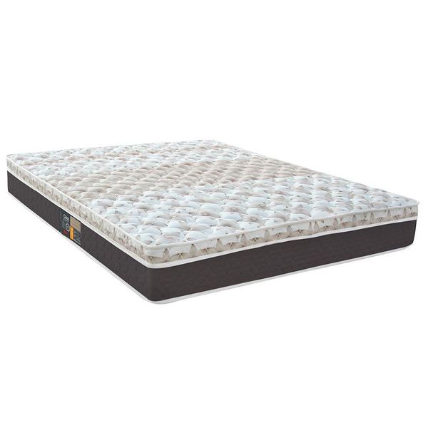 Colchão Casal Castor Sleep Class Híbrido com Euro Pillow e Molas Ensacadas 25x138x188 cm Branco, Cinza e Marrom