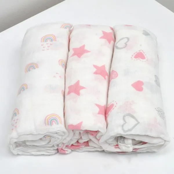 Cueiro Estampado com 3 Peças - 1544 Chuva de Amor