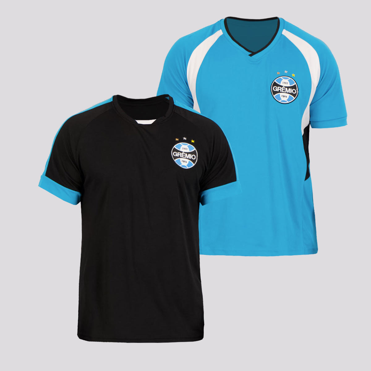 Kit de 2 Camisas Grêmio Champion Preta e Azul
